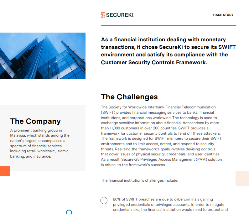 Financial Institution Case Study